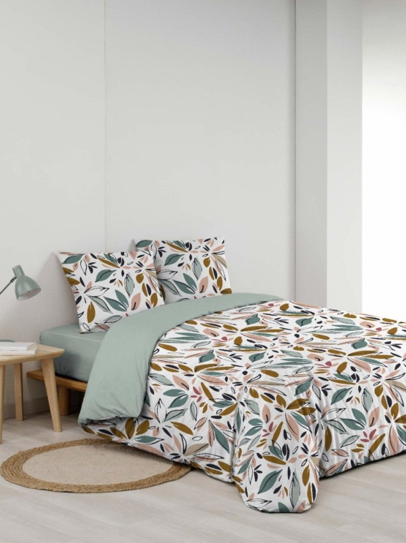 Housse de couette 240x220 + 2 taies imprimées feuillages Multicolore - Kiabi