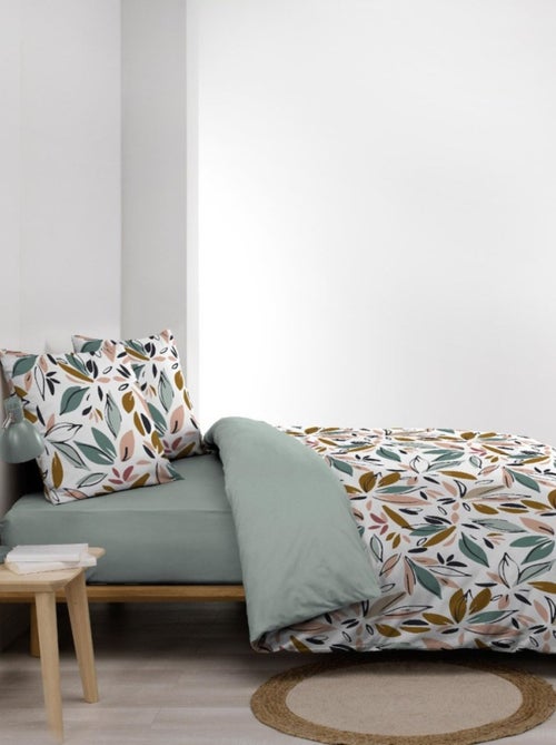 Housse de couette 240x220 + 2 taies imprimées feuillages - Kiabi Housse de couette 240x220 + 2 taies imprimées feuillages - Kiabi