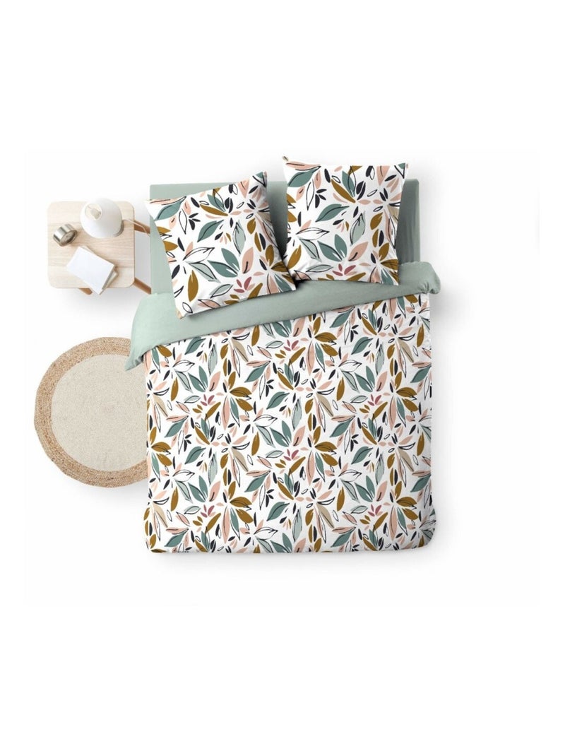 Housse de couette 240x220 + 2 taies imprimées feuillages Multicolore - Kiabi