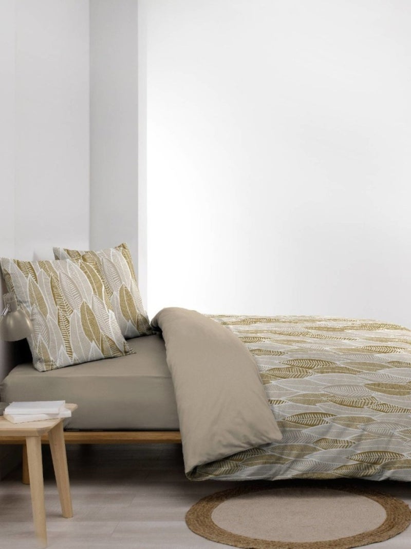 Housse de couette 240x220 + 2 taies imprimées KIM Beige - Kiabi