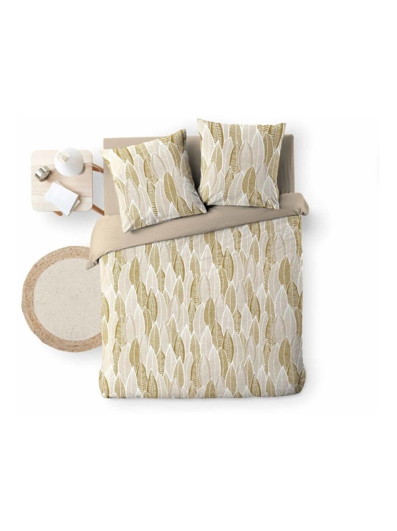 Housse de couette 240x220 + 2 taies imprimées KIM Beige - Kiabi