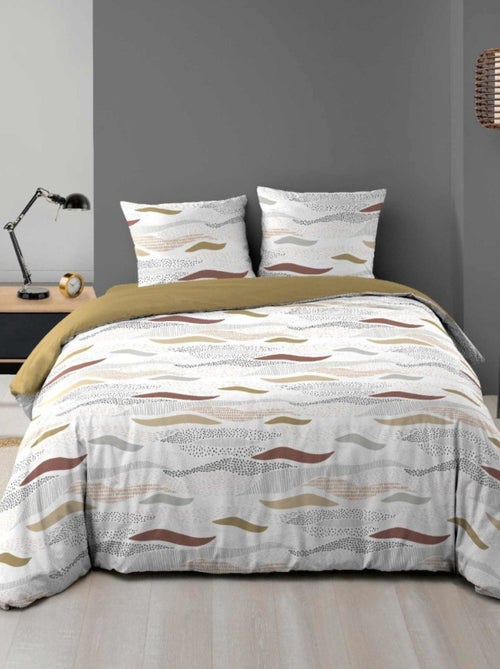 Housse de couette 240x220 + 2 taies imprimées VAGUES - Kiabi