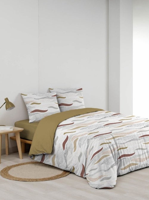 Housse de couette 240x220 + 2 taies imprimées VAGUES - Kiabi