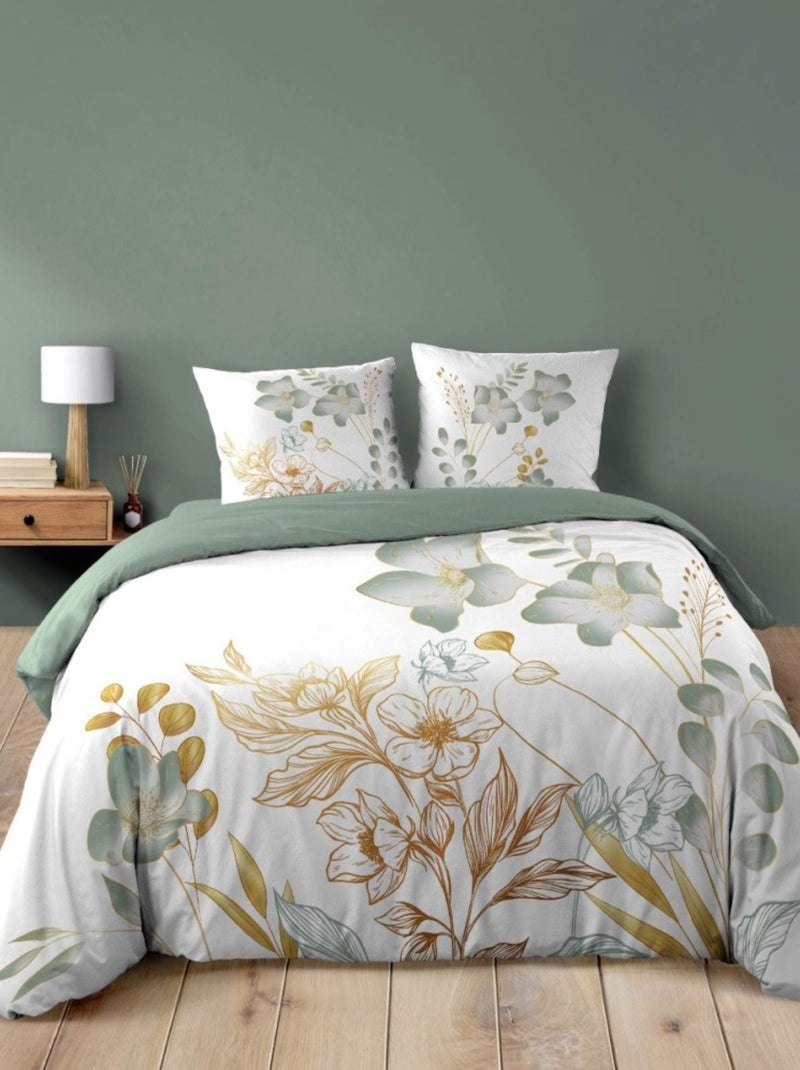 Housse de couette 240x220 + 2 taies LOLITA 100% coton Blanc - Kiabi