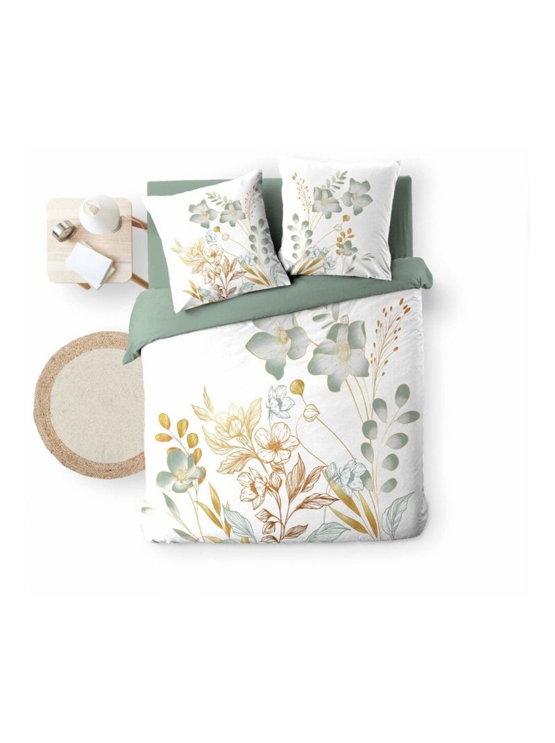 Housse de couette 240x220 + 2 taies LOLITA 100% coton Blanc - Kiabi