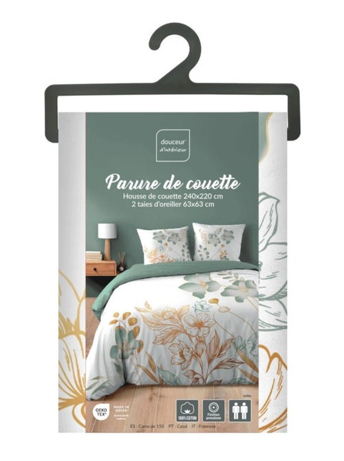 Housse de couette 240x220 + 2 taies LOLITA 100% coton - Kiabi
