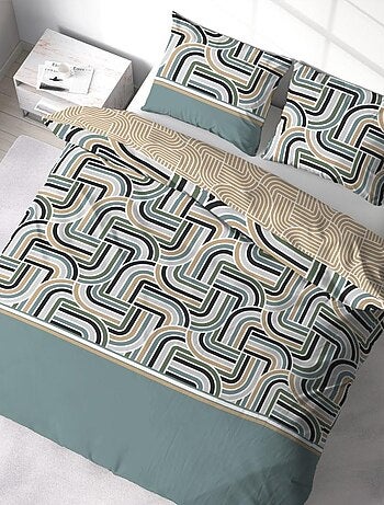 Housse de couette 240x220 + 2 taies LOUTE 100% Coton 57 fils