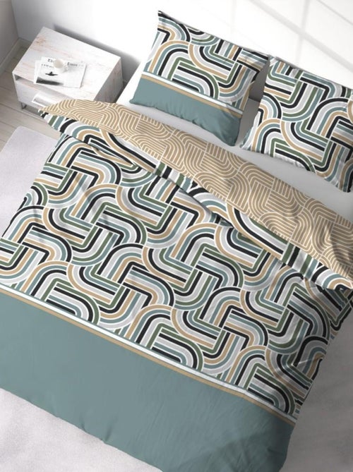Housse de couette 240x220 + 2 taies LOUTE 100% Coton 57 fils - Kiabi