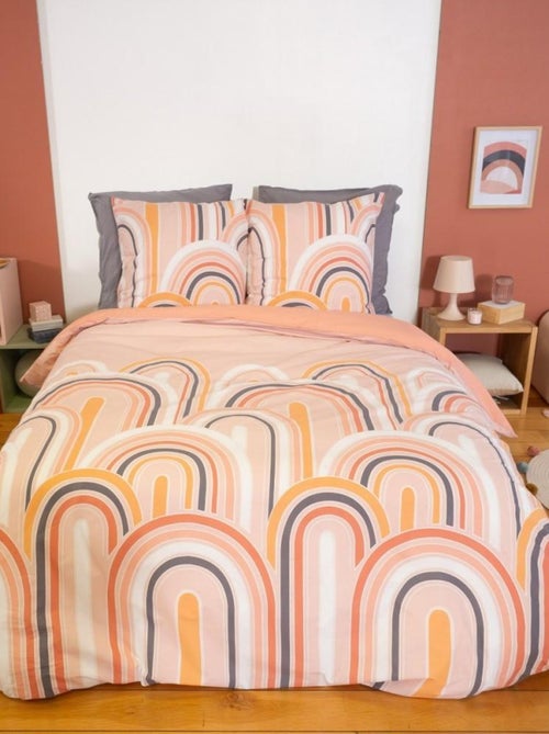 Housse de couette 240x220 + 2 taies LOVE 100% Coton 57 fils - Kiabi