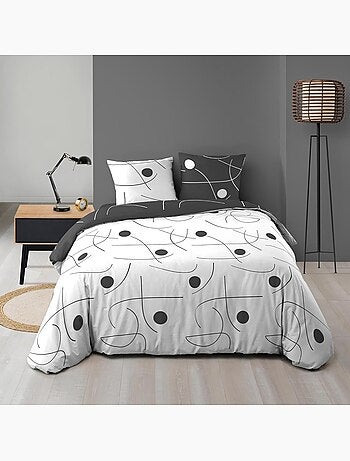 Housse de couette 240x220 + 2 taies microfibre