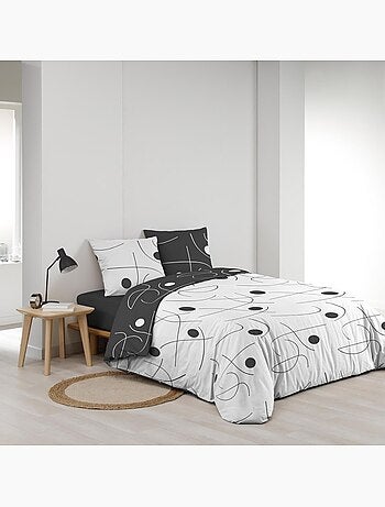 Housse de couette 240x220 + 2 taies microfibre