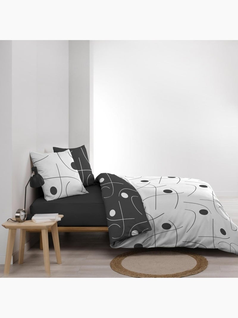 Housse de couette 240x220 + 2 taies microfibre Blanc - Kiabi