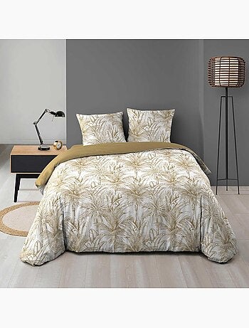 Housse de couette 240x220 + 2 taies microfibre PALMIERS