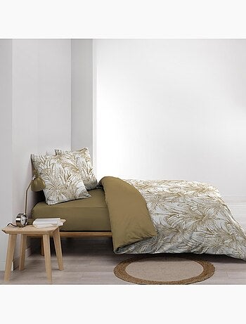 Housse de couette 240x220 + 2 taies microfibre PALMIERS