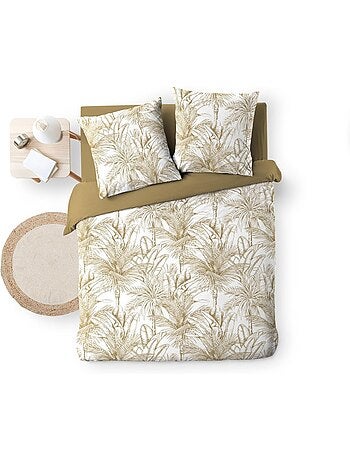 Housse de couette 240x220 + 2 taies microfibre PALMIERS