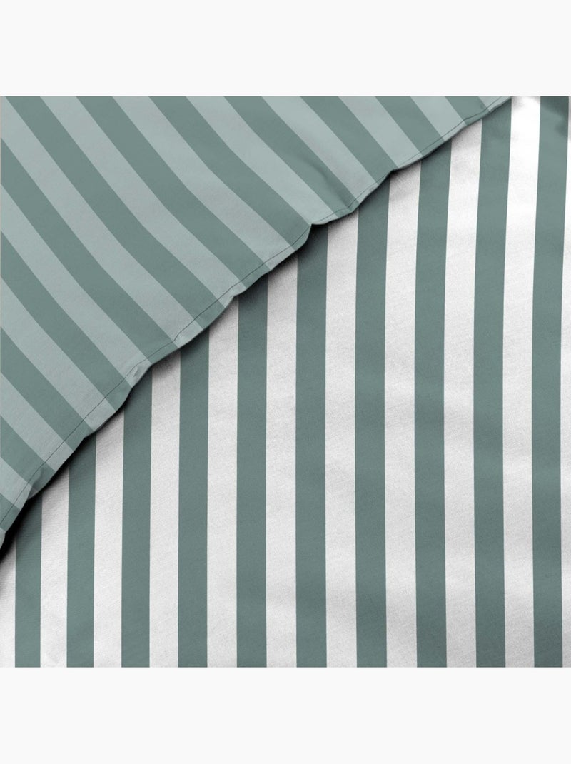 Housse de couette 240x220 + 2 taies microfibre rayan cèdre Vert - Kiabi