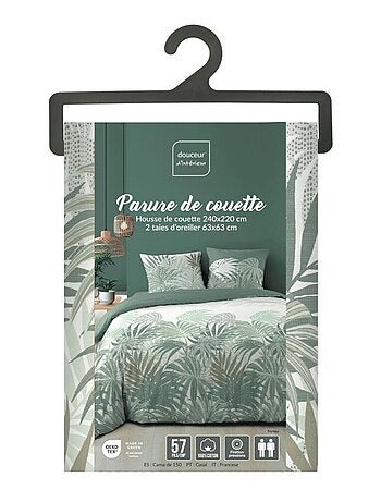 Housse de couette 240x220 + 2 taies NYMEA 100% coton 57fils