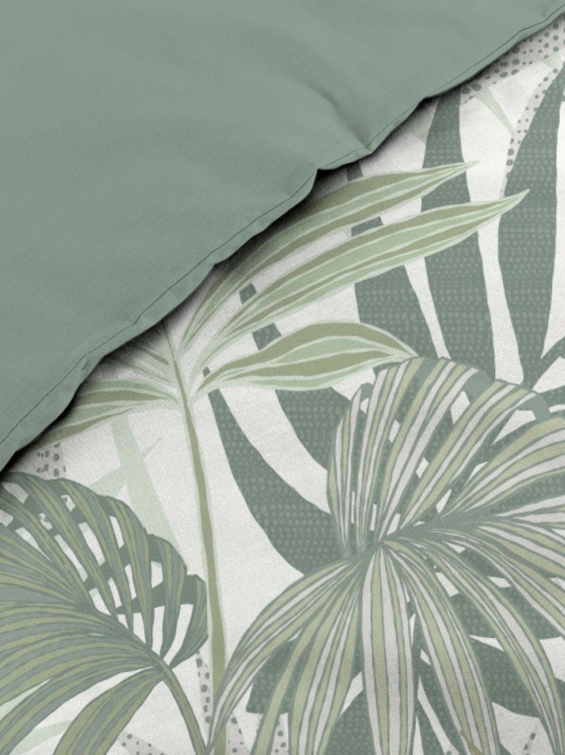 Housse de couette 240x220 + 2 taies NYMEA 100% coton 57fils Vert - Kiabi