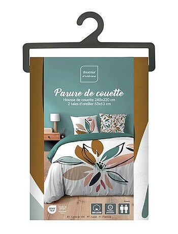 Housse de couette 240x220 + 2 taies OCTAVIA 100% coton
