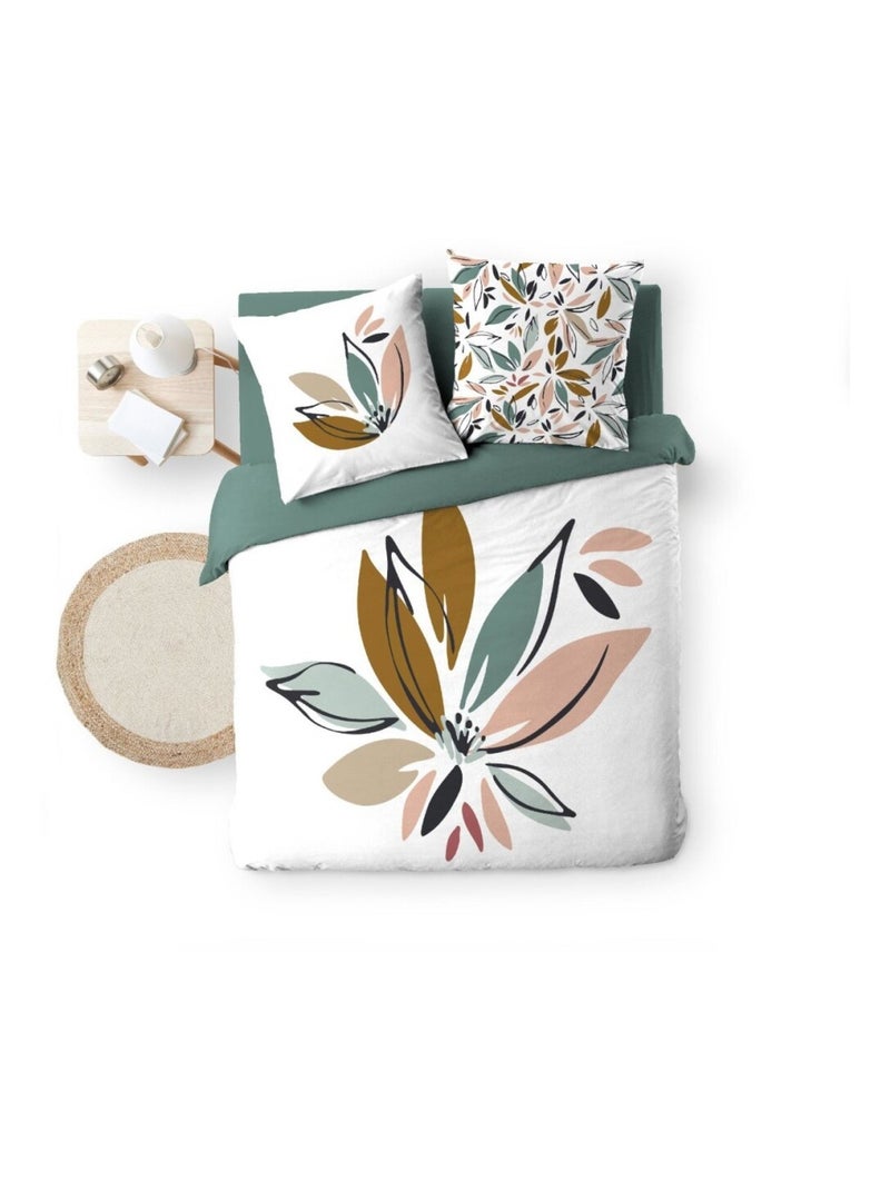 Housse de couette 240x220 + 2 taies OCTAVIA 100% coton Blanc - Kiabi
