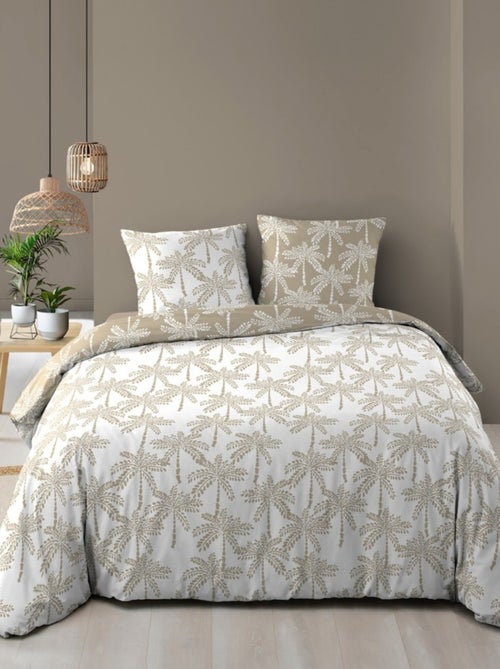 Housse de couette 240x220 + 2 taies OLIANA 100% coton 57 fils - Kiabi