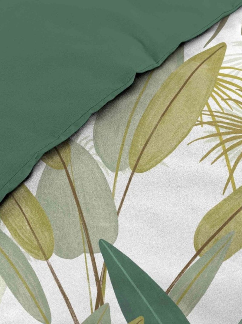 Housse de couette 240x220 + 2 taies OTIKA 100% coton Vert - Kiabi