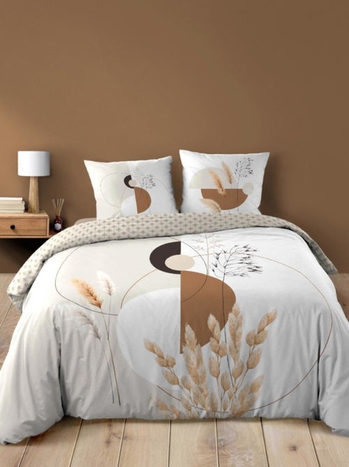 Housse de couette 240x220 + 2 taies PAMPA 100% coton - Kiabi