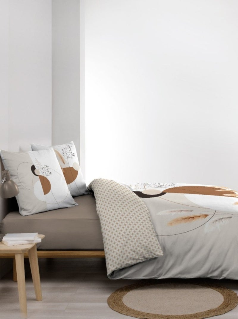 Housse de couette 240x220 + 2 taies PAMPA 100% coton Blanc - Kiabi