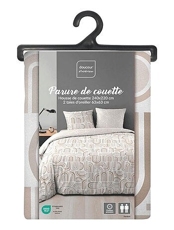 Housse de couette 240x220 + 2 taies PANDORIS microfibre