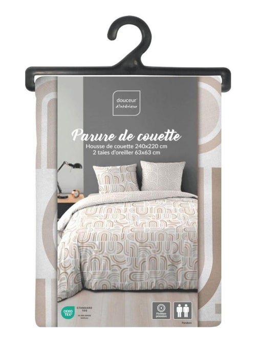 Housse de couette 240x220 + 2 taies PANDORIS microfibre - Kiabi