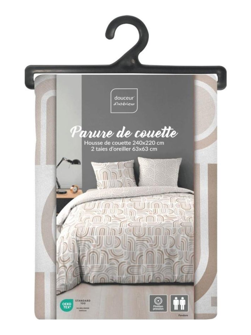 Housse de couette 240x220 + 2 taies PANDORIS microfibre Blanc - Kiabi