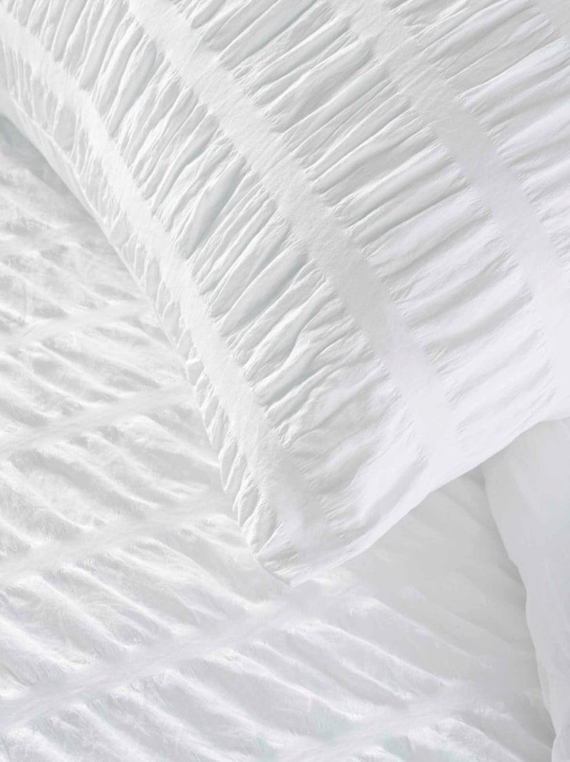 Housse de couette 240x220 + 2 taies plissée blanche Blanc - Kiabi