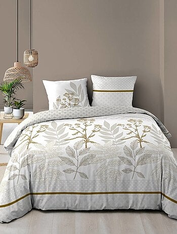 Housse de couette 240x220 + 2 taies RAONI 100% coton 57fils