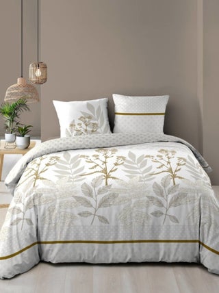 Housse de couette 240x220 + 2 taies RAONI 100% coton 57fils