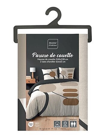 Housse de couette 240x220 + 2 taies SANTANA 100% coton