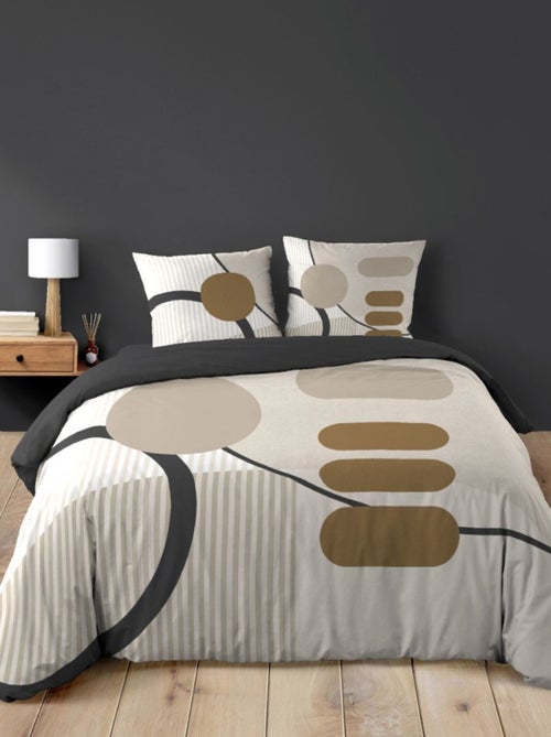 Housse de couette 240x220 + 2 taies SANTANA 100% coton - Kiabi