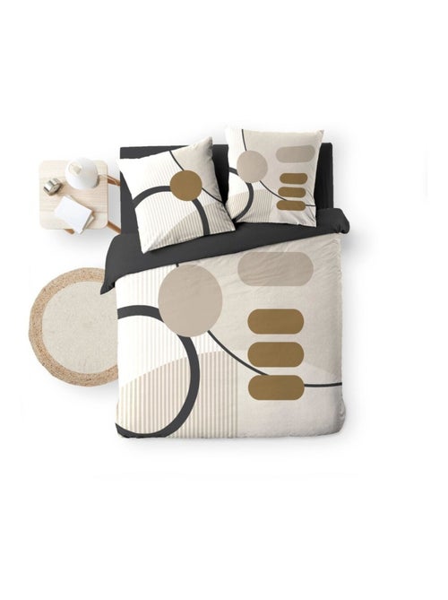 Housse de couette 240x220 + 2 taies SANTANA 100% coton - Kiabi