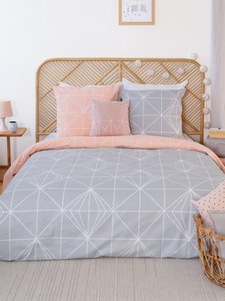 Housse de couette 240x220 + 2 taies SHYNE 100% Coton 57 fils