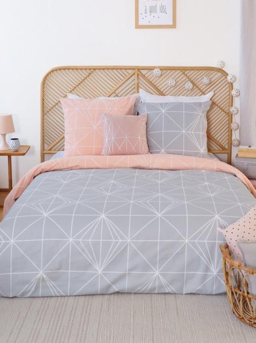 Housse de couette 240x220 + 2 taies SHYNE 100% Coton 57 fils - Kiabi