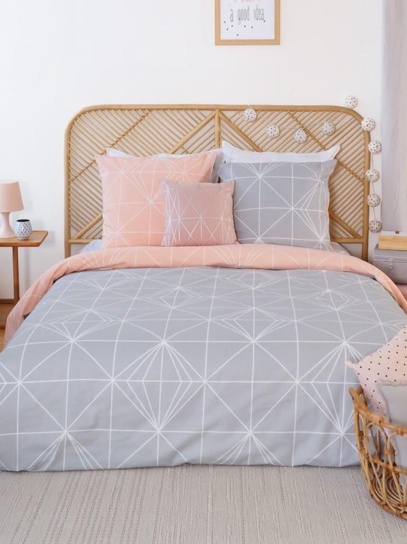 Housse de couette 240x220 + 2 taies SHYNE 100% Coton 57 fils Gris - Kiabi