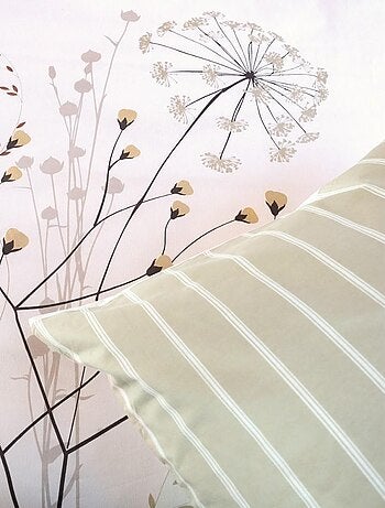 Housse de couette 240x220 + 2 taies SOLIFLORE 100% Coton 57 fils