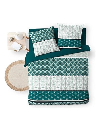 Housse de couette 240x220 + 2 taies STRIA Emeraude