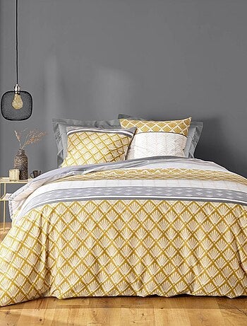 Housse de couette 240x220 + 2 taies STRIA Ocre