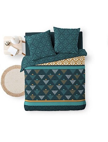 Housse de couette 240x220 + 2 taies triade microfibre