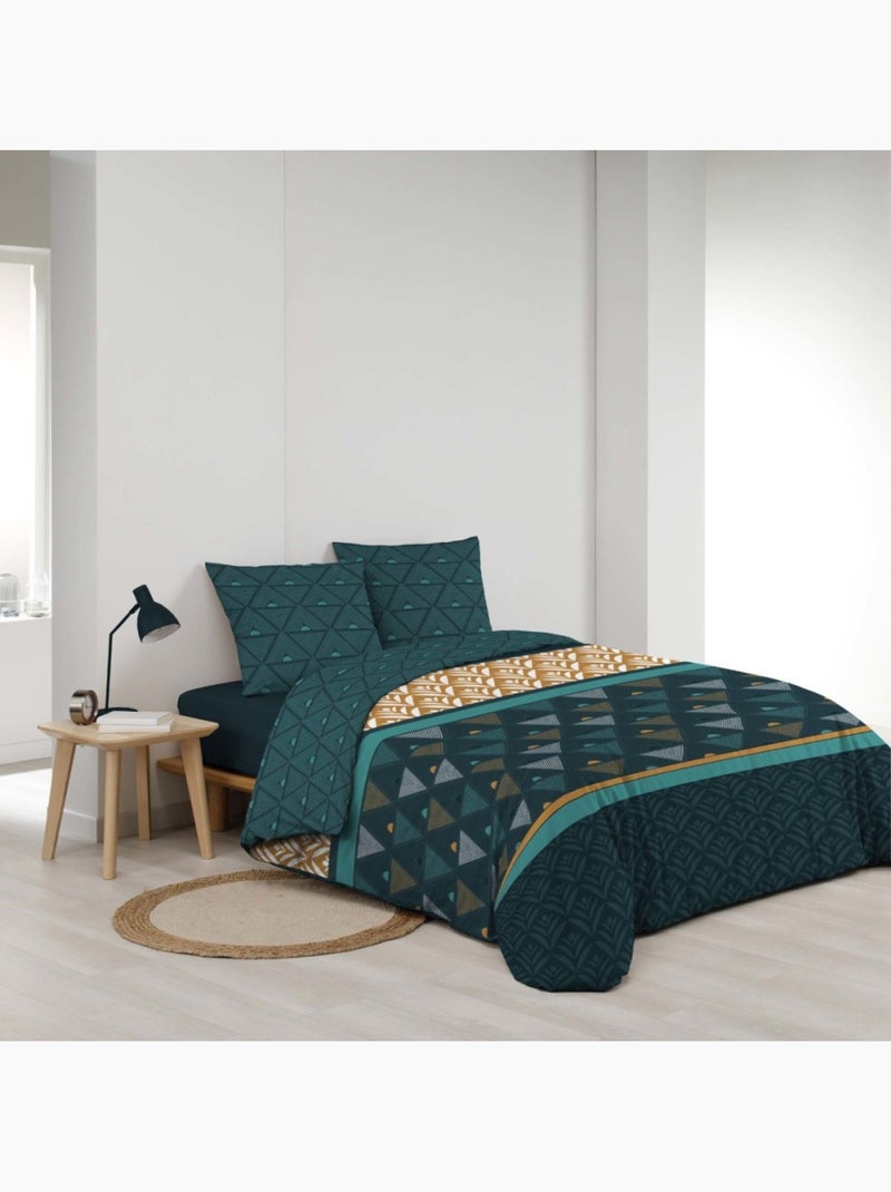 Housse de couette 240x220 + 2 taies triade microfibre Multicolore - Kiabi