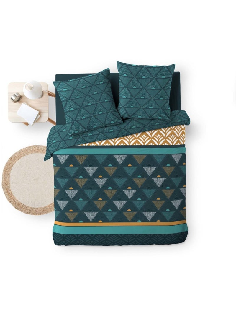 Housse de couette 240x220 + 2 taies triade microfibre Multicolore - Kiabi