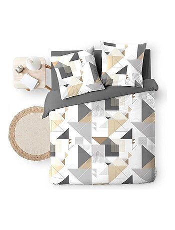 Housse de couette 240x220 + 2 taies TRIGONE microfibre