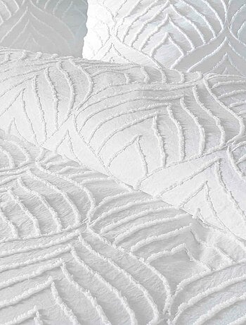 Housse de couette 240x220 + 2 taies tuftée blanche
