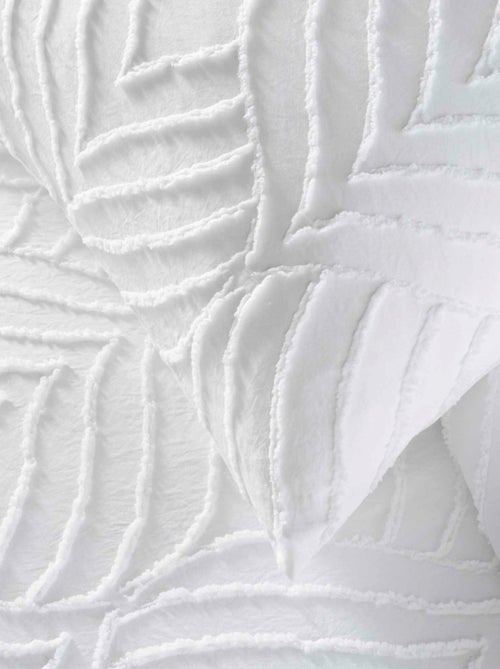 Housse de couette 240x220 + 2 taies tuftée blanche - Kiabi