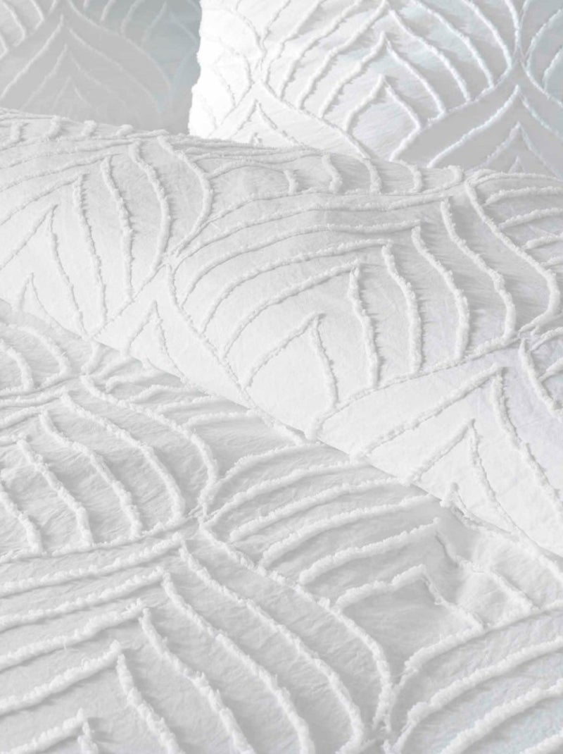 Housse de couette 240x220 + 2 taies tuftée blanche Blanc - Kiabi